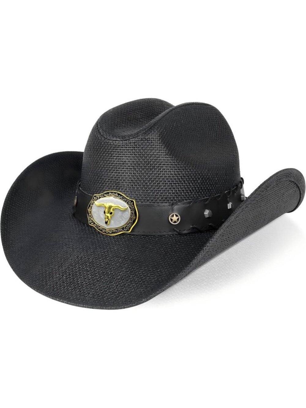 Unisex Black Straw Wide For Shapeable Brim Cowgirl Cowboy Western Hat